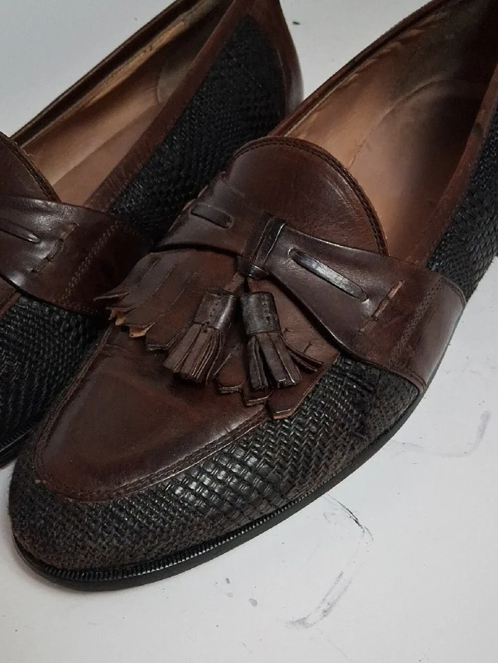 Johnston & Murphy Brown Tassel Fringe Loafers